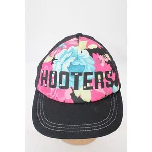 Hooters Black Pink Floral Ball Cap OSFM